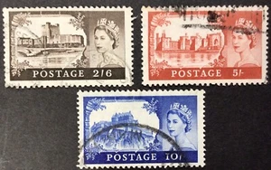 GB SG595A/597A BRADBURY WILKINSON CASTLES, MULTI CROWNS, 1959/68 G/U - Picture 1 of 8