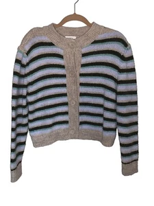 Zara Kids Multicolor Knit Striped Button Up Sweater Long Sleeves Size 13-14 - Picture 1 of 4