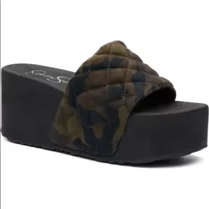 Sandalia con plataforma sin cordones Jessica Simpson Faille TALLA 11 M ACOLCHADA CAMUFLAJE NUEVA CON ETIQUETAS - Imagen 1 de 4
