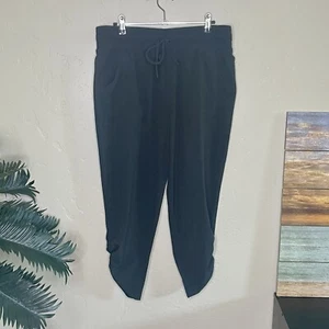 Pantalones cortos prAna Midtown Capri con cordón negros al tobillo acanalados W41170120 M - Imagen 1 de 6