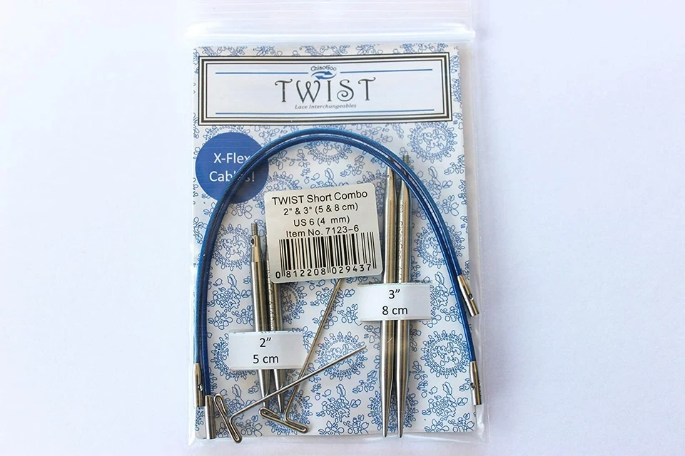 ChiaoGoo TWIST Shorties Combo: 2 & 3 Inch Tips, 5 & 6 Inch X-Flex Cables, 2 Keys