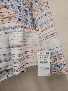 ZARA PEPLUM JACKET SILVER THREAD RUNNING THROUGH LOVELY SIZE M FIT SIZE 10/12 - Picture 1 of 4
