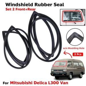 Windshield Rubber Seal Front Rear Fits Mitsubishi Delica L300 1979-86 w/o Mldg - Foto 1 di 5