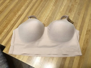 NWT Victorias Secret PINK Longline Bra XL Beige Lightly Padded No Wire Pullover - Afbeelding 1 van 5