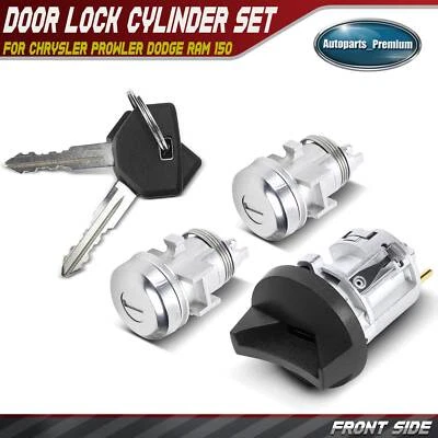 Juego de 3 cilindros de bloqueo de puerta con 2 llaves para Chrysler Prowler 2001 2002 Dodge Ram 1500 Foto 1 de 4