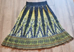 NwoT Metrowear Women Paisley Multicolor Skirt Pleated Midi Long Elastic Waist M - Picture 1 of 8