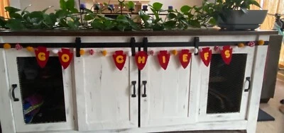 Kansas City Chiefs Super Bowl KC felt and pompon garland - Image 1 of 2