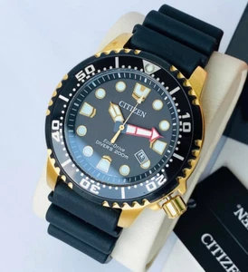 Citizen Eco-Drive BN0152-06E Promaster Diver Men's Watch Gold Tone Black Dial - Picture 1 of 10