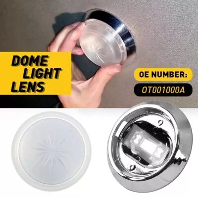 White LED Interior Dome Light Fits GM Chevrolet Chevy 1970-1981 OT001000A Chrome — 第 1/4 张图片