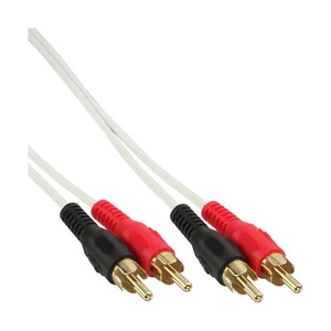 InLine® Cinch Kabel, 2x Cinch, Stecker / Stecker, weiß / gold, 5m - Bild 1 von 1