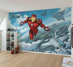 Marvel Iron Man kids bedroom wallpaper 400x280 cm photo wall mural blue picture - Picture 1 of 5