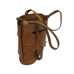 Bolso de Hombro Patricia Nash Cuero Genuino Patrón Cocodrilo Con Múltiples Bolsillos - Imagen 1 de 13