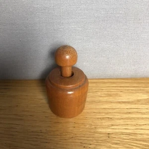 VTG Wooden Butter Mold Press Plunger, Character, Acorn - Picture 1 of 10