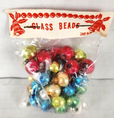 Kit de guirnalda de Navidad suelta pequeña de cuentas de vidrio de mercurio soplado artesanía japonesa nueva de colección Foto 1 de 4