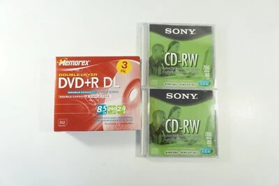 Memorex Double Layer DVD+R DL 3 Pack 8.5Gb 240Min 2.4X + 2 Pack Sony CD-RW 700MB - Image 1 of 2