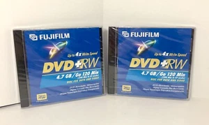 (2) FUJIFILM DVD +RW 4.7 GB/GO DISC FOR DATA AND VIDEO 0074101694154 🎧🎥 - Picture 1 of 3