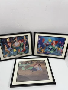 Disney The Little Mermaid 3 Framed Prints Lithograph Under The Sea Ariel 11”x14” - Picture 1 of 8