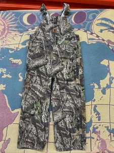 Carhartt Overalls Youth Boys 4T Camo Realtree Cargo Hunting Bib Pants Cotton - Picture 1 of 14
