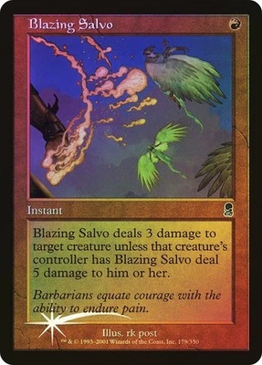 Odyssey  MTG FOIL  Blazing Salvo  Magic - Image 1 of 2