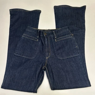 Women’s Theory Patch Pocket Flared Denim Jeans Dark Wash Indigo - Sz 29 NWOT - Image 1 of 4