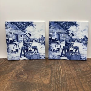 Menge 2 Vintage Mosa Wandfliesen 6 Zoll Schuster Holland Vintage 1984 - Bild 1 von 5