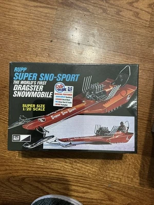 Rupp Super Sno-Sport Dragster Snowmobile Model Kit Scale 1/20 MPC961/12 New - Image 1 of 2
