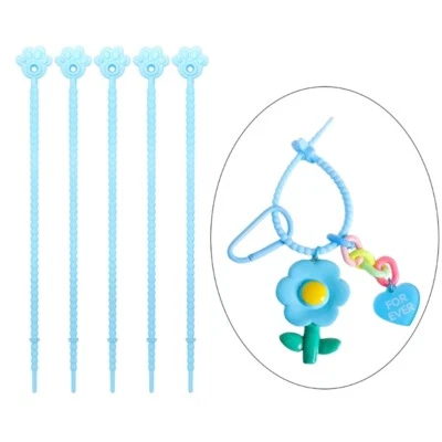 Customizable Cats Claw Sturdy Silicone Keychain Straps Assorted Color 5 Pack - Image 1 of 4