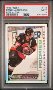1995-96 Topps Finest Refractor Rookie w/o Peel #116 Daniel Alfredsson PSA 9 MINT - Bild 1 von 4