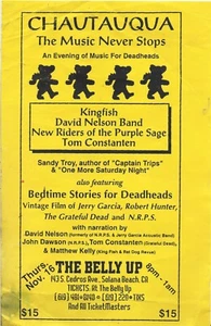 1995 The Music Never Stopped Jerry Memorial Flyer Kingfish N.R.P.S. David Nelson - Picture 1 of 1