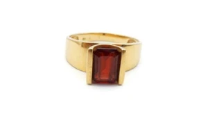 14k Yellow Gold Garnet Ring Size 6.75 - Picture 1 of 13