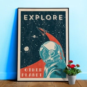 Explore other planet — Vintage space poster, retro space art, propaganda poster - Picture 1 of 12