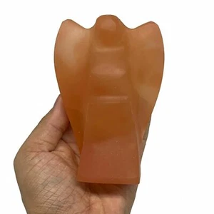 544g, 4.5"x3.1"x2" Orange Selenite (Satin Spar) Angel Crystal @Morocco,B9357 - Picture 1 of 12