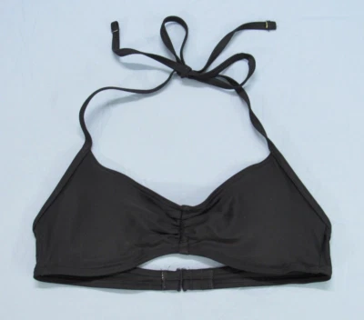 Top de bikini AERIE negro liso con cuello en V acanalado ligeramente acolchado talla XS Foto 1 de 4
