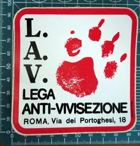 LAV ROMA LEGA ANTI VIVISEZIONE STICKER ADESIVO NEW ORIGINAL - Imagen 1 de 1