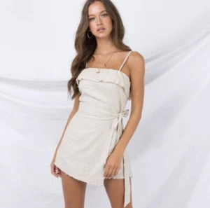 Mameluco envolvente Princess Polly para mujer talla 2 beige sin mangas con correa de espagueti - Imagen 1 de 12