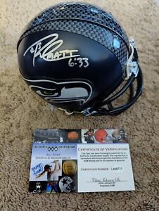 Russell Wilson & Marshawn Lynch Seattle Seahawks Signed Autographed Mini Helmet