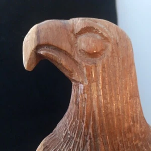 USA National Bird Bald Eagle 18”Carved Wood Sculpture Natural America The Great - Picture 1 of 12
