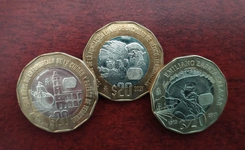 $20 pesos conmemorativas de Mexico Zapata - Veracruz y 700 años de la fundacion Cover