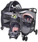 Baby Girl Deluxe Combo Stroller Travel System With Car Seat Playard Toddler Set
