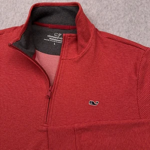 Vineyard Vines Coopers Town Stripe Saltwater 1/2 Zip Pullover Herren L Performance - Bild 1 von 8