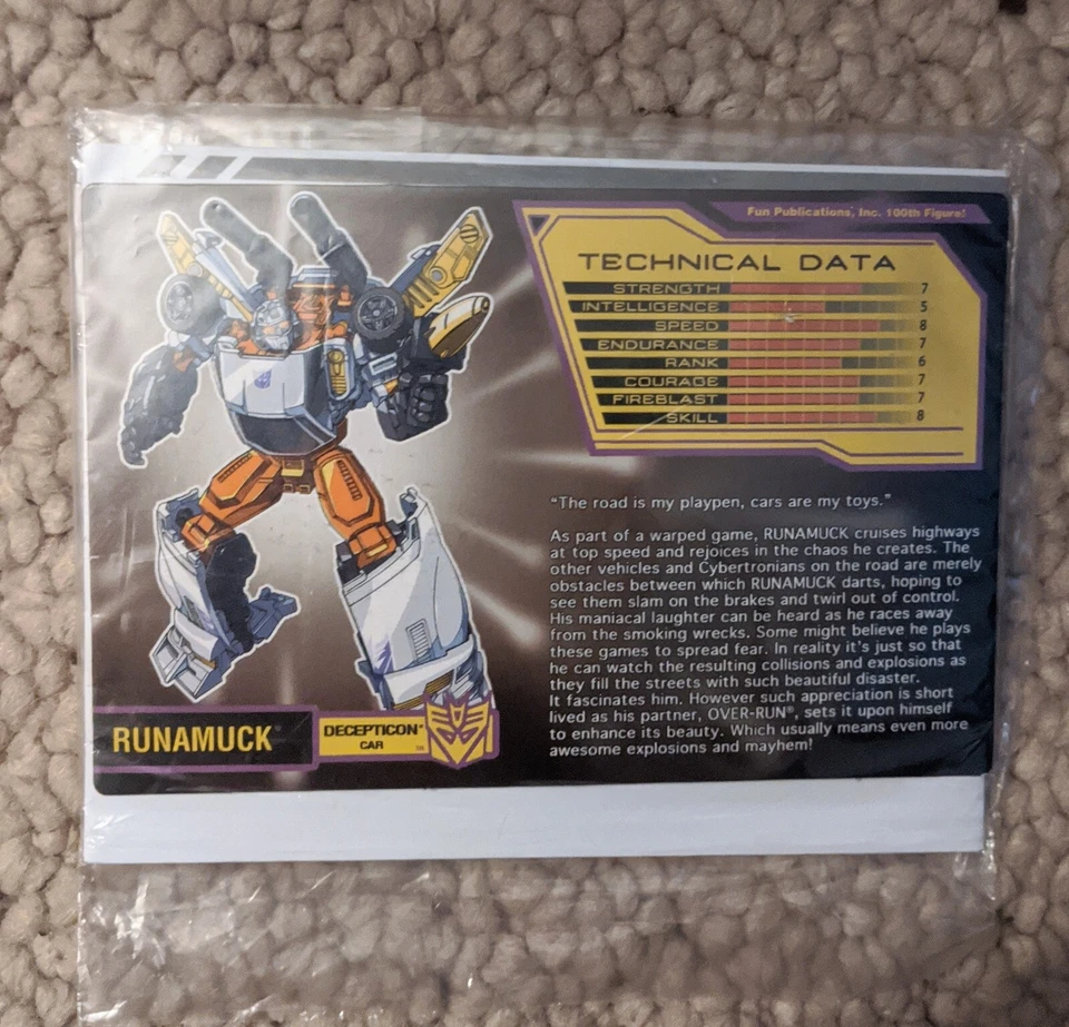 Hasbro Transformers Botcon / Fan Club Runamuck FSS Tech Spec & Instructions - Image 1 of 1