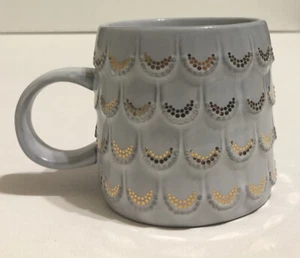 Starbucks Mermaid Scales Mug 2016 Anniverary Collection 10oz Grey Gold Dots - Imagen 1 de 4