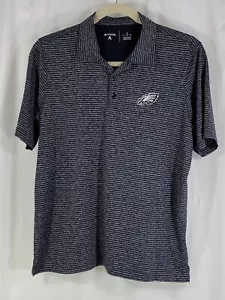Polo Antigua Philadelphia Eagles nera righe antracite manica S golf grande - Foto 1 di 7