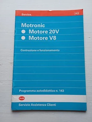 AUDI motore 20V-V8 1991 manuale opuscolo descrizione officine italiano originale - Immagine 1 di 4