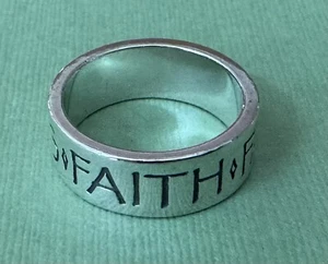 Retired James Avery 925 Sterling Silver Faith Family Friends Size 6.5 Ring - Picture 1 of 11