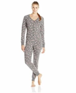 Jane & Bleecker Women's Long Sleeve One Piece, Peppermint Candies Grey, Large - Picture 1 of 2