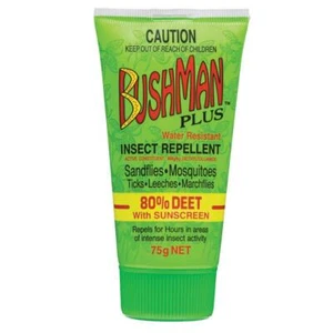 Bushman Plus 80% Deet Sunscreen UV Insect Repellent 12 Hours Protection Gel 75g - Picture 1 of 1