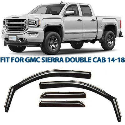 Защита от дождя вентиляционные козырьки козырек для 2014-2018 GMC Sierra с двойной кабиной - Изображение 1 из 4