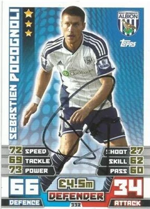 SEBASTIEN POCOGNOLI SIGNED WEST BROM 2014/2015 MATCH ATTAX TRADING CARD+COA - Picture 1 of 1