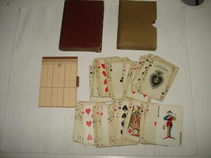 O8 / Ancien jeux de carte " Bridge " + carnet de notation des points + Etui - Photo 1/7